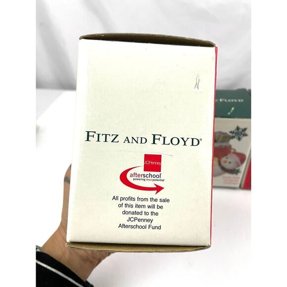 Fitz and Floyd 2002 Frosty Folks Snowman Christmas Ornament w/ Box Lot of 4 - Picture 3 of 6